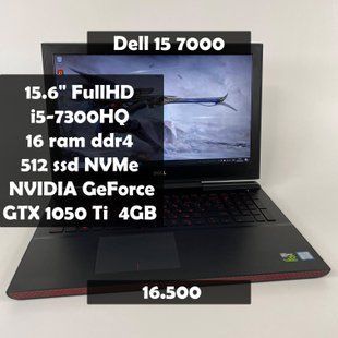 Ноутбук Dell Inspiron 15 7000 15.6" FullHD i5-7300HQ/GTX 1050 Ti 4GB/16RAM/512SSD а-1725 фото