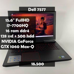Ноутбук Dell Inspiron 7577 15.6" FullHD i7-7700HQ/16 RAM/128 SSD+500 HDD/NVIDIA GTX 1060 Max-Q 6GB а-2419 фото
