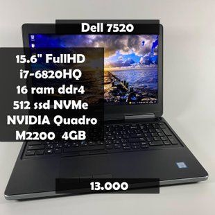 Ноутбук Dell Precision 7520 15.6" FullHD i7-6820HQ\Nvidia M2200 4GB\16 RAM\512 SSD а-1998 фото