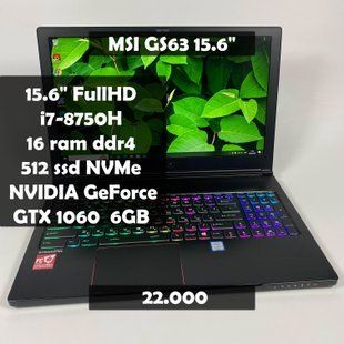 Ноутбук MSI GS63 FullHD 15.6" i7-8750H/GTX 1060 6GB/16 RAM/512 SSD а-1387 фото