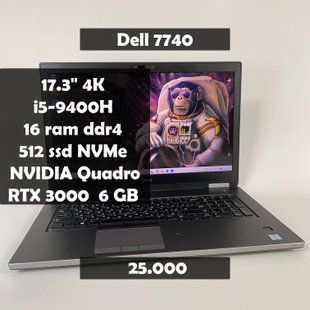 Ноутбук Dell Precision 7740 17.3" 4K i5-9400H\16 RAM\512 SSD\NVIDIA RTX 3000 6 GB а-2946 фото