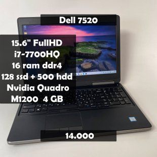 Ноутбук Dell Precision 7520 15.6" FullHD i7-7700HQ\16 RAM\128 SSD+500 HDD\Nvidia M1200 4GB а-2728 фото