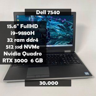 Ноутбук Dell Precision 7540 15.6" FullHD i9-9880H\32 RAM\512 SSD\NVIDIA RTX 3000 6 GB а-2870 фото
