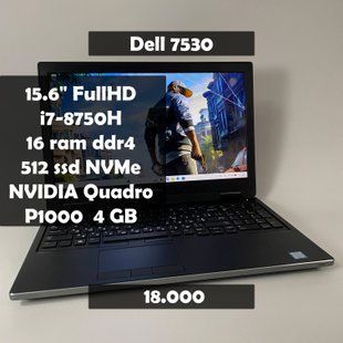 Ноутбук Dell Precision 7530 15.6" FullHD i7-8750H\16 RAM\512 SSD\Nvidia P1000 4 GB q-217 фото