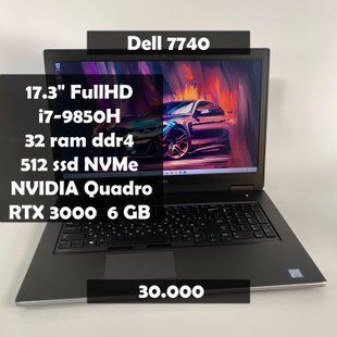 Ноутбук Dell Precision 7740 17.3" FullHD i7-9850H\32 RAM\512 SSD\NVIDIA RTX 3000 6 GB а-3096 фото