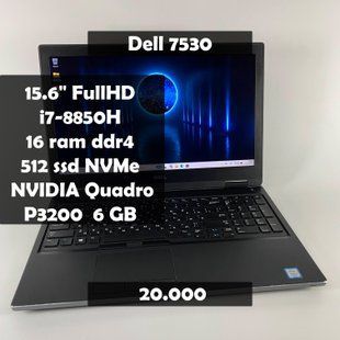 Ноутбук Dell Precision 7530 15.6" FullHD i7-8850H\16 RAM\512 SSD\Nvidia P3200 6 GB а-2500 фото