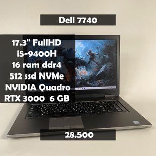 Ноутбук Dell Precision 7740 17.3" FullHD i5-9400H\16 RAM\512 SSD\NVIDIA RTX 3000 6 GB а-2957 фото