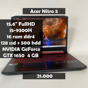 Ноутбук Acer Nitro 5 15,6" FullHD i5-9300H/16 RAM/128 SSD+500 HDD/NVIDIA GTX 1650 4 GB а-2968 фото