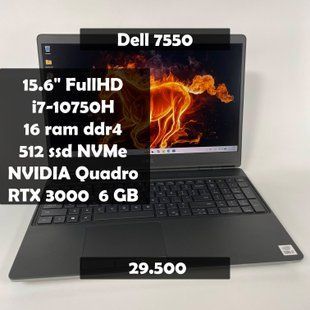 Ноутбук Dell Precision 7550 15.6" FullHD i7-10750H/16 RAM/512 SSD/Nvidia RTX 3000 6 GB а-2505 фото
