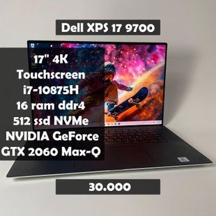 Ноутбук Dell XPS 17 9700 17" 4K Touch i7-10875H\16 RAM\512 SSD\NVIDIA GTX 2060 Max-Q 6 GB а-2958 фото