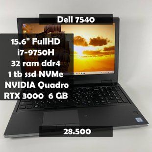 Ноутбук Dell Precision 7540 15.6" FullHD i7-9750H\32 RAM\1 TB SSD\NVIDIA RTX 3000 6GB а-2372 фото