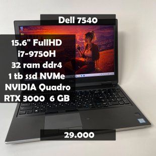 Ноутбук Dell Precision 7540 15.6" FullHD i7-9750H\32 RAM\1 TB SSD\NVIDIA RTX 3000 6GB а-2377 фото