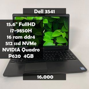 Ноутбук Dell Precision 3541 15.6" FullHD i7-9850H\16RAM\512SSD\NVIDIA P620 4GB а-1736 фото