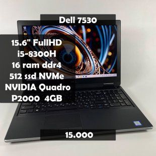 Ноутбук Dell Precision 7530 15.6" FullHD i5-8300H\Nvidia P2000 4GB\16RAM\512GB SSD а-2041 фото