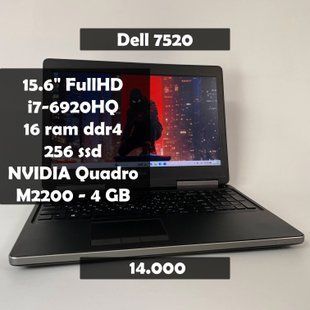 Ноутбук Dell Precision 7520 15.6" FullHD i7-6920HQ\16 RAM\256 SSD\Nvidia M2200 4 GB а-2828 фото