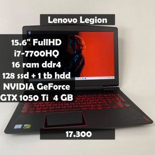 Ноутбук Lenovo Legion 15.6" FullHD i7-7700HQ/16 RAM/128 SSD+1 TB HDD/NVIDIA 1050 Ti 4 GB а-2774 фото