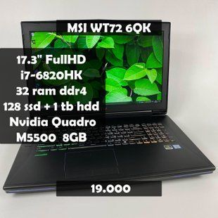 Ноутбук MSI WT72 6QK 17.3" i7-6820HK/32RAM/128SSD+1TB HDD/Quadro M5500 8GB а-1635 фото