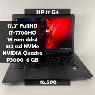Ноутбук HP ZBook 17 G4 17.3" FullHD i7-7700HQ/16 RAM/512 SSD/Nvidia P3000 6 GB а-2618 фото